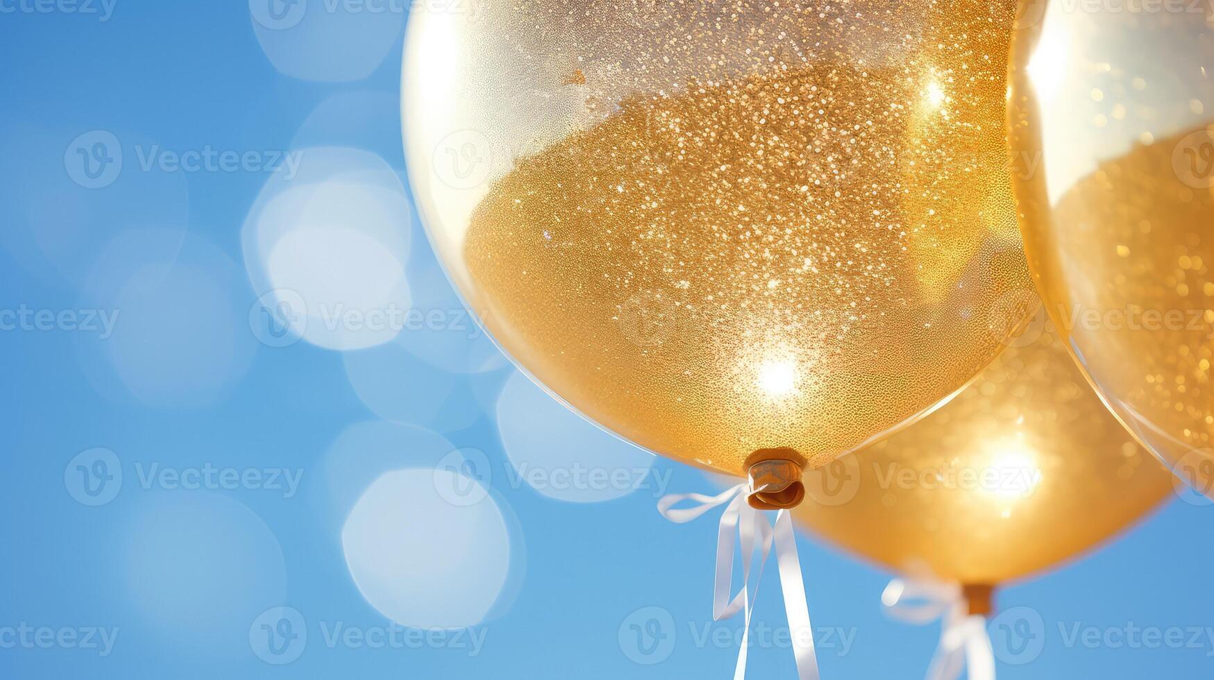 shimmering gold glitter balloons photo
