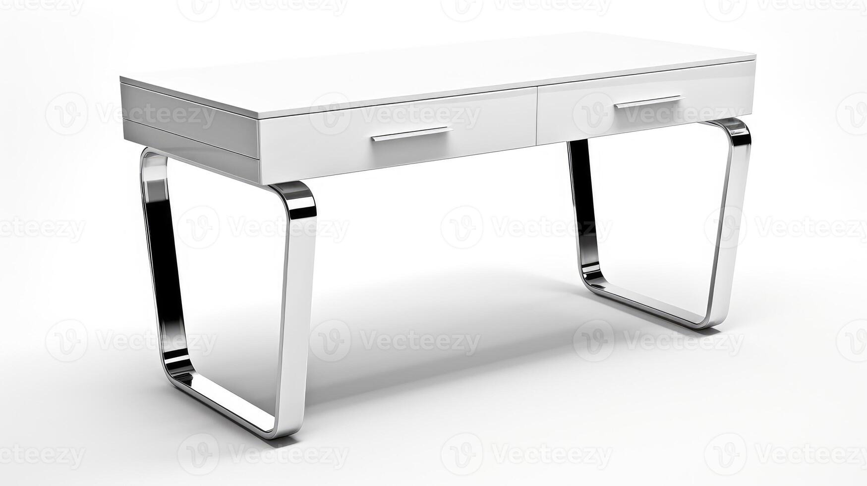 ctemporary desk isolated on white photo