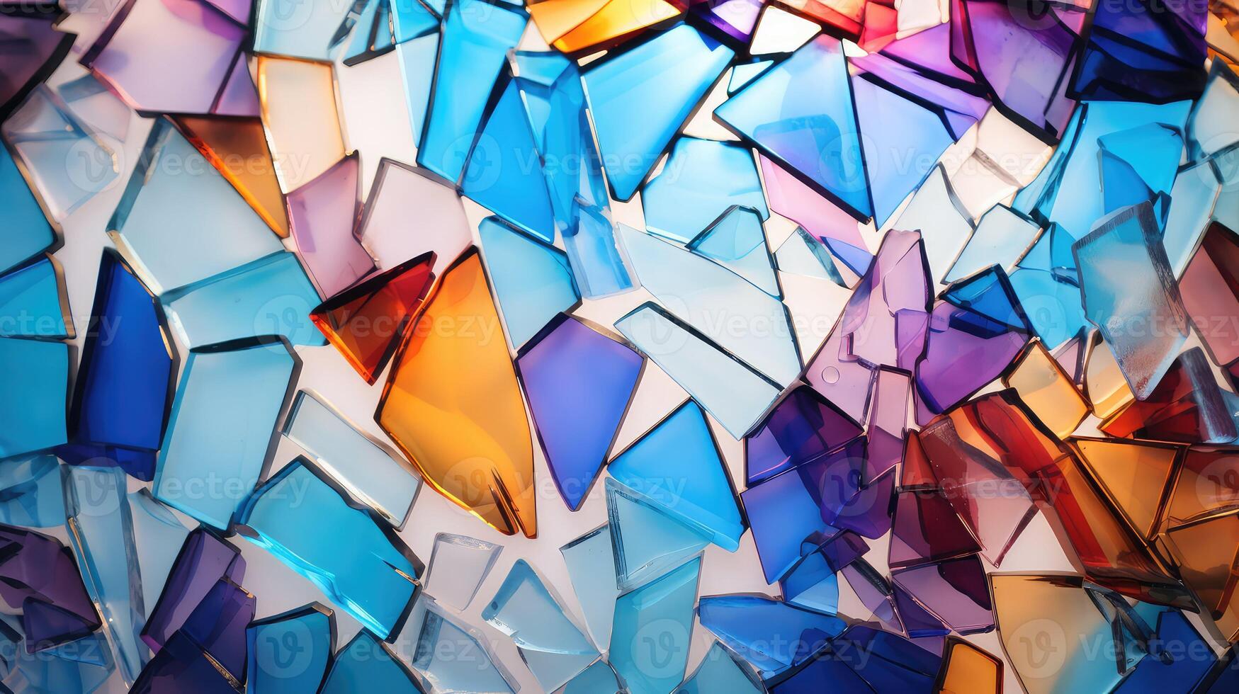 colorful glass fragments photo