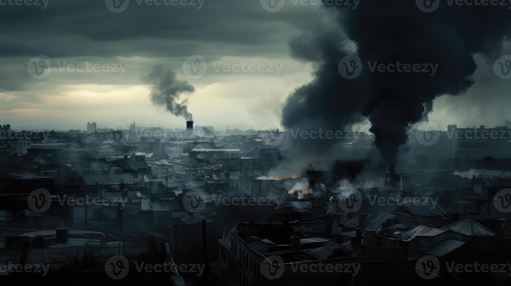 urban black smoke background photo