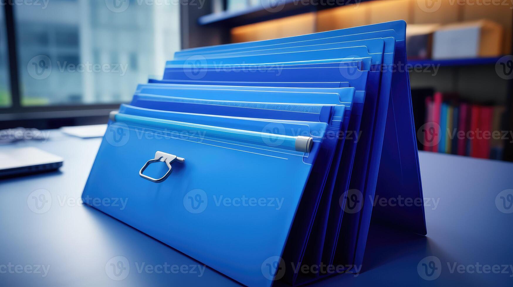 organized blue folder photo