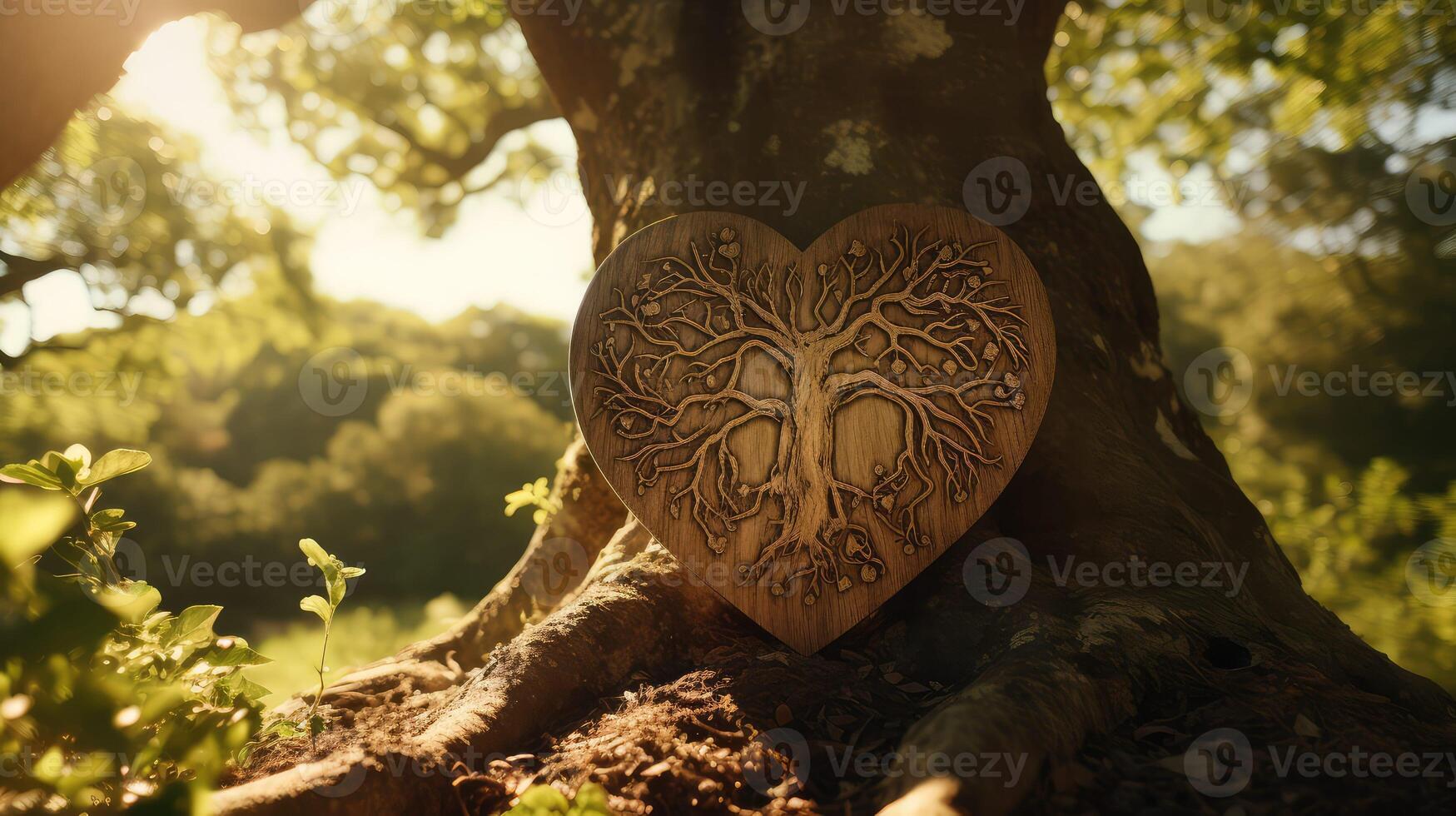 vines engraved oak tree photo