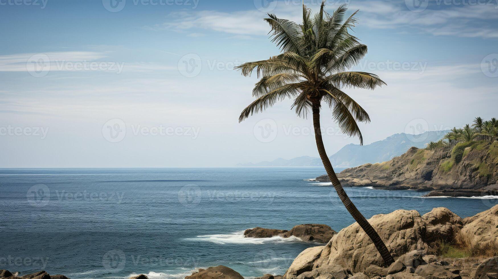 ocean palm trees isolated photo