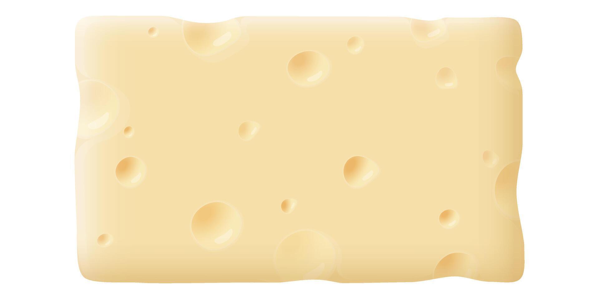 A piece of swiss cheese cross section texture isolated on white background graphic illustration. vector
