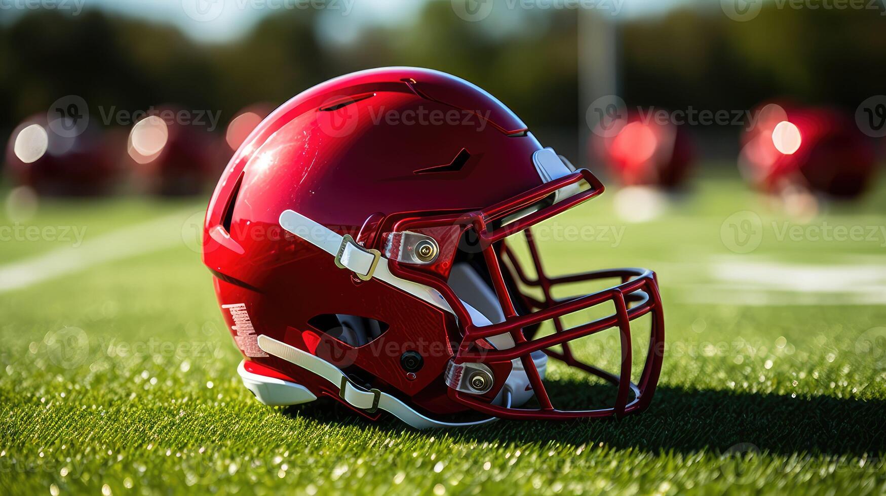 shiny red football helmet photo