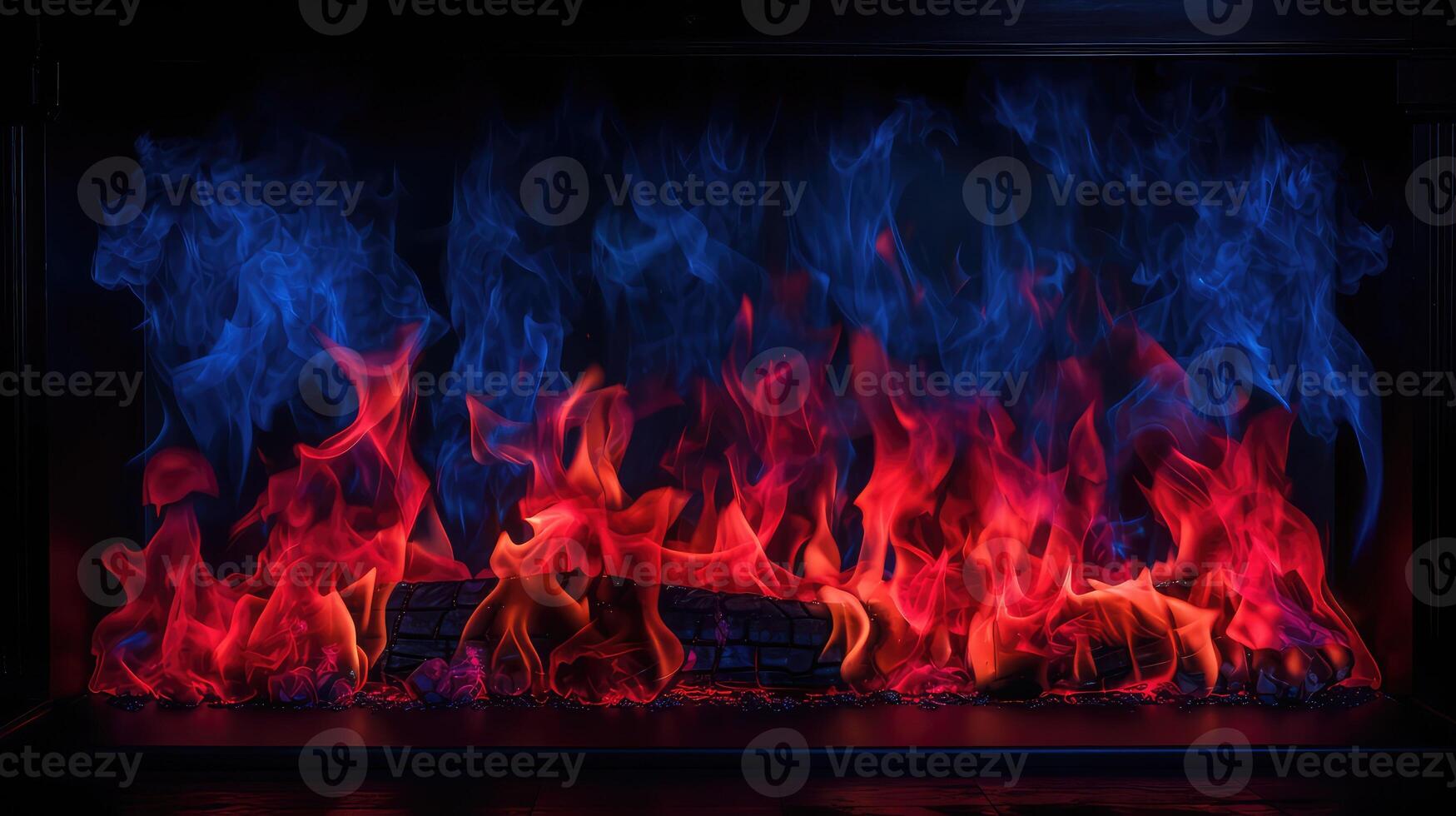 glow red blue flame photo