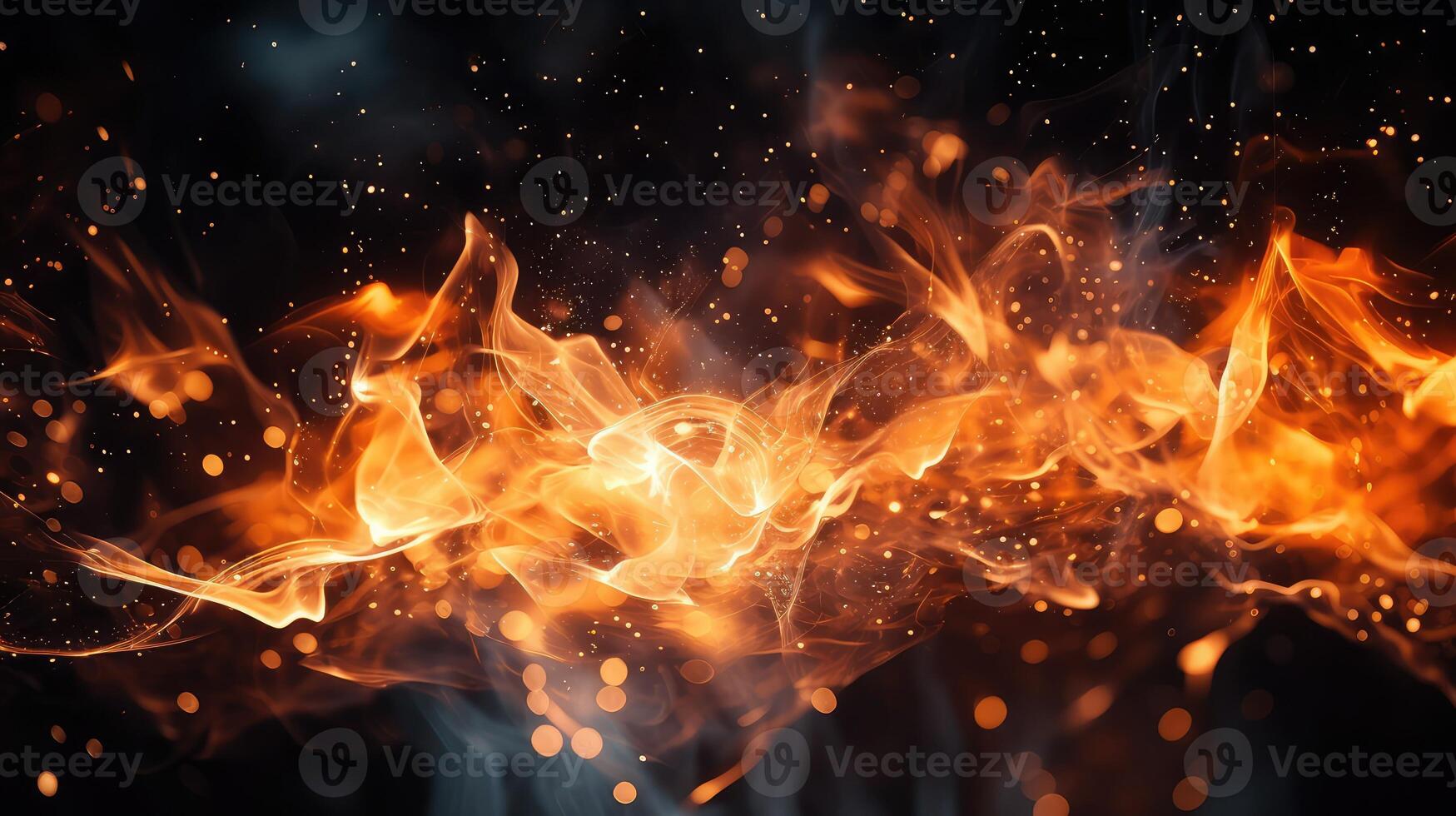 magical transparent fire sparks photo