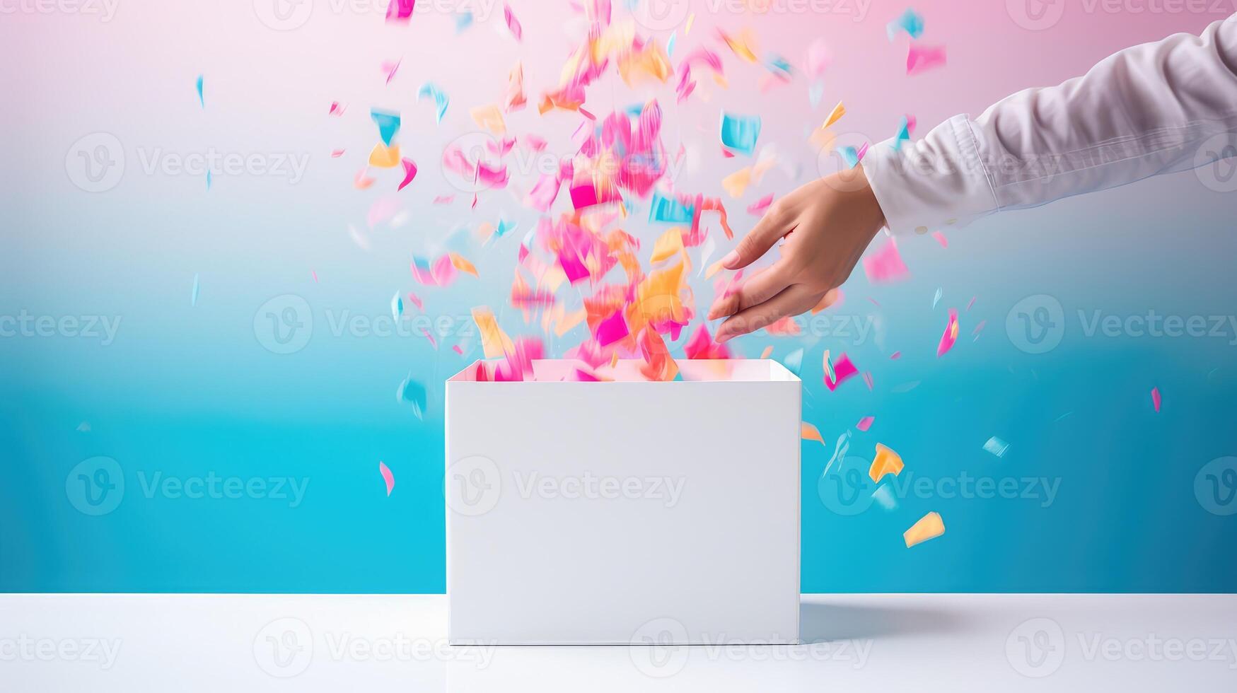 surprise white square box photo