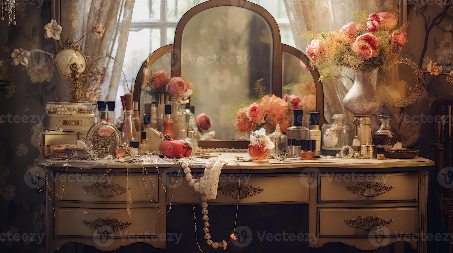 distressed dressing table photo
