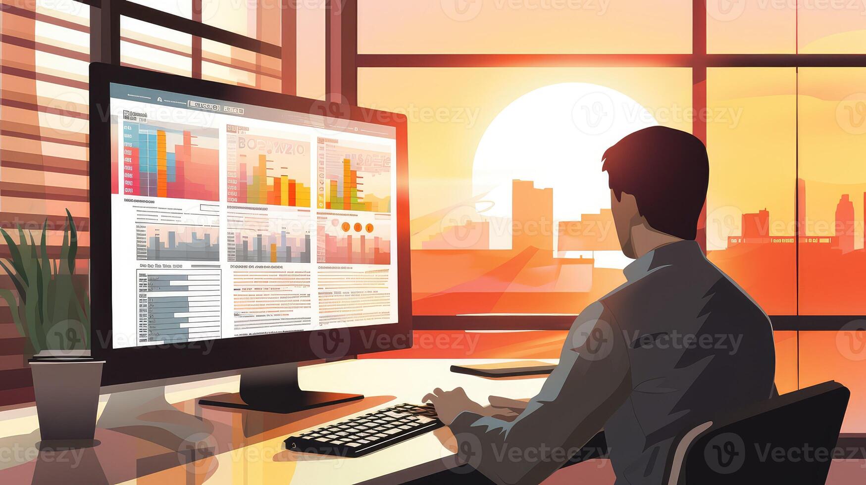 presentation office worker computer screen photo