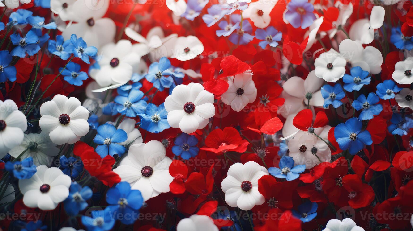 petals red white blue gradient photo