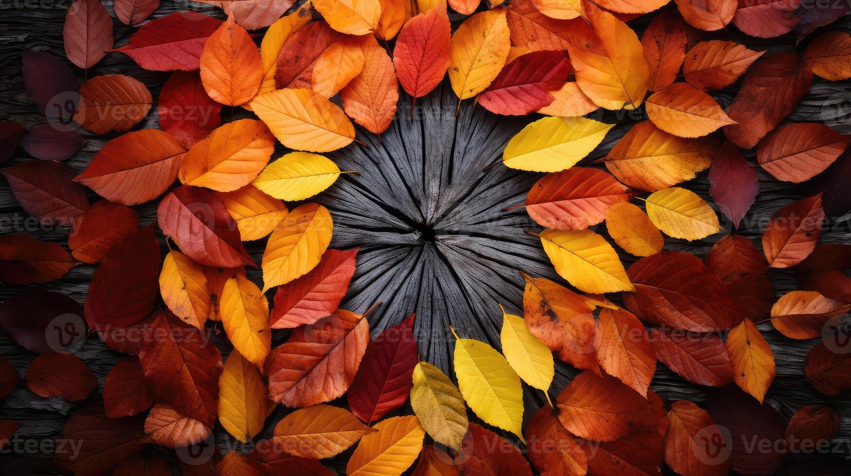 arrangement leaves in circle photo