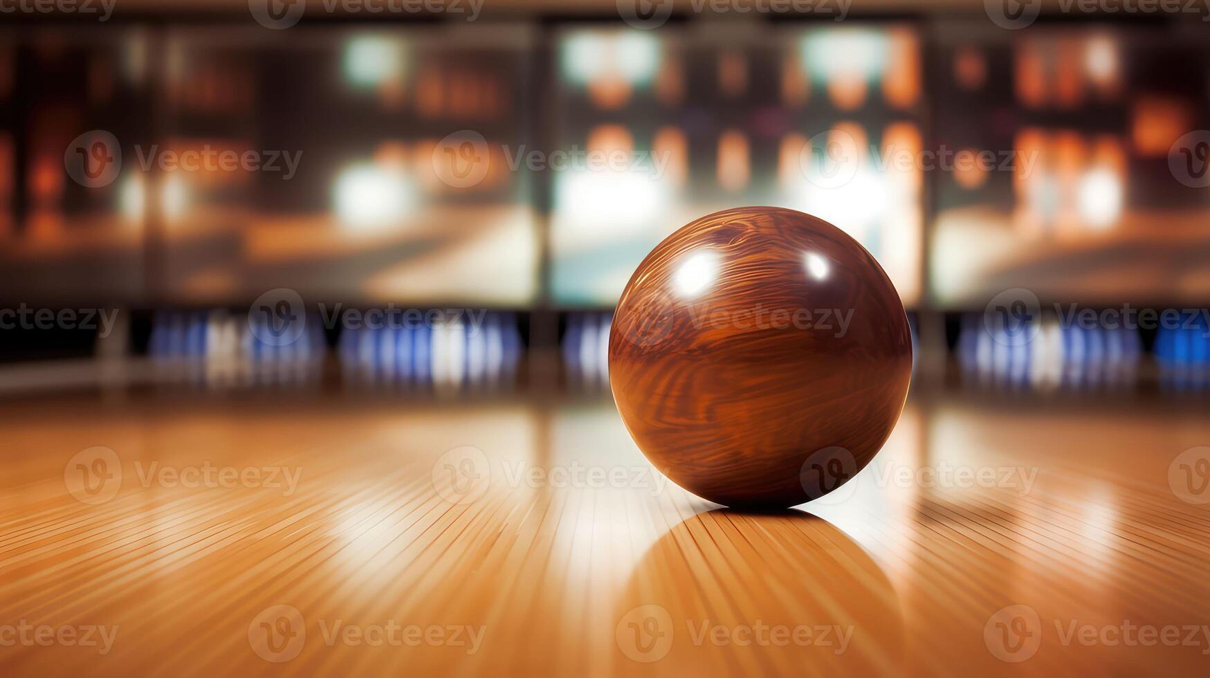 precision bowling lane wood photo