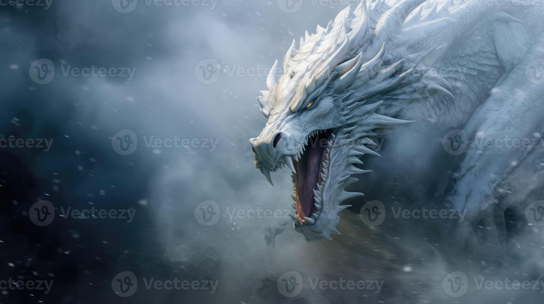 breath white dragon photo