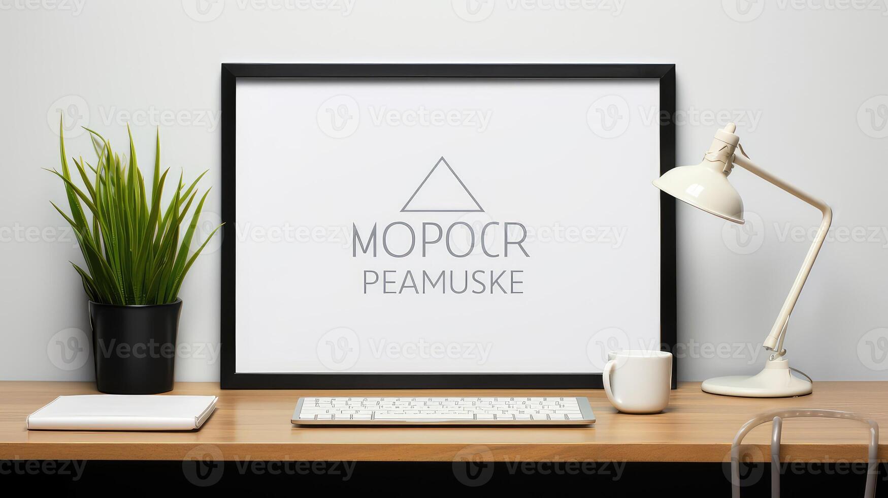 minimalist desk frame mockup photo