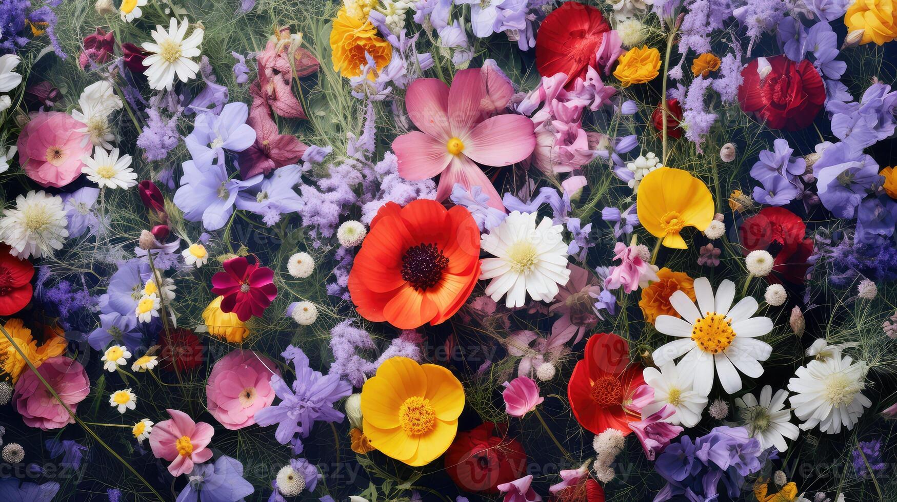 daisies spring flowers flatlay photo