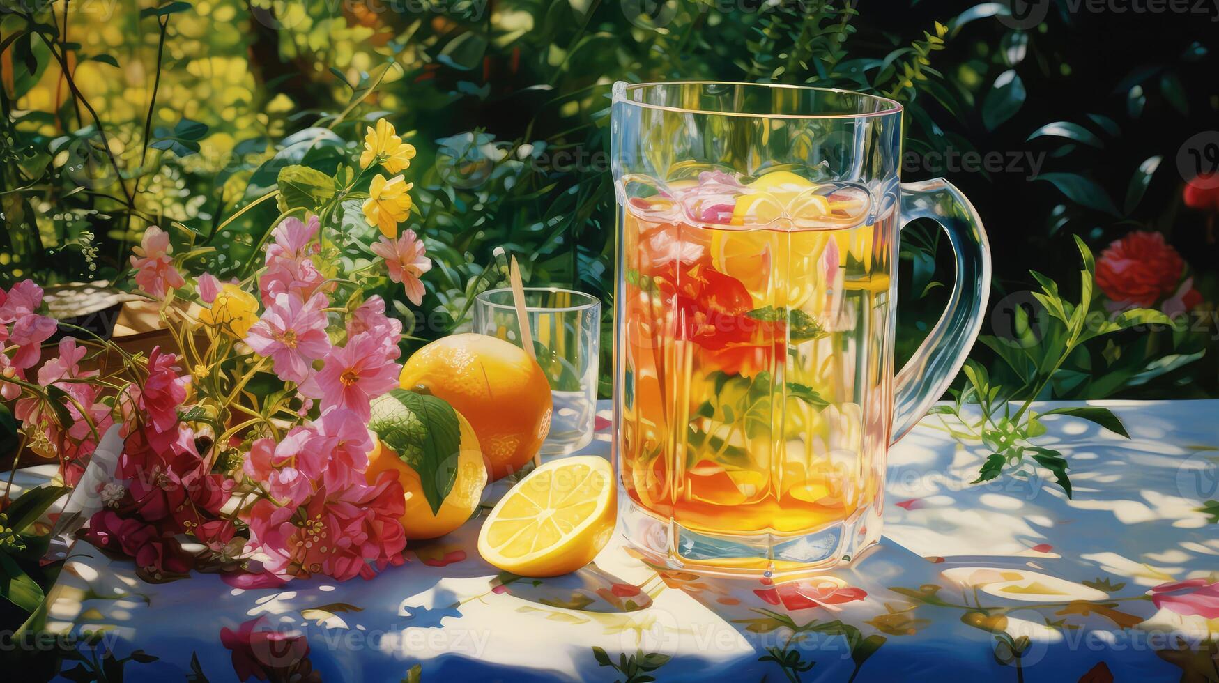 garden glass of lemonade photo