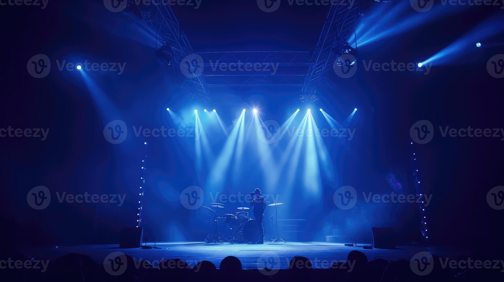 moody blue stage lights photo