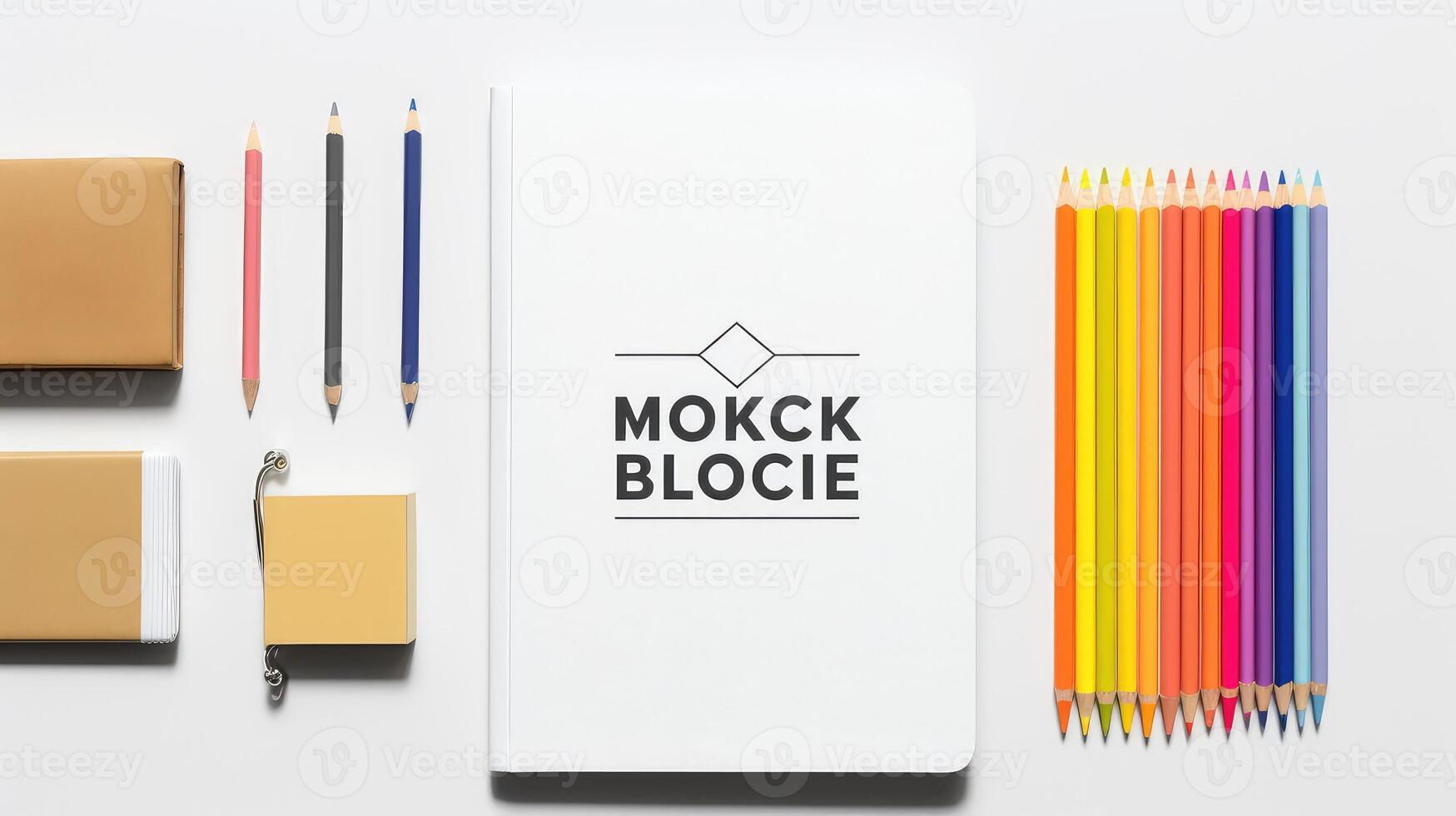 composition white book mockup photo