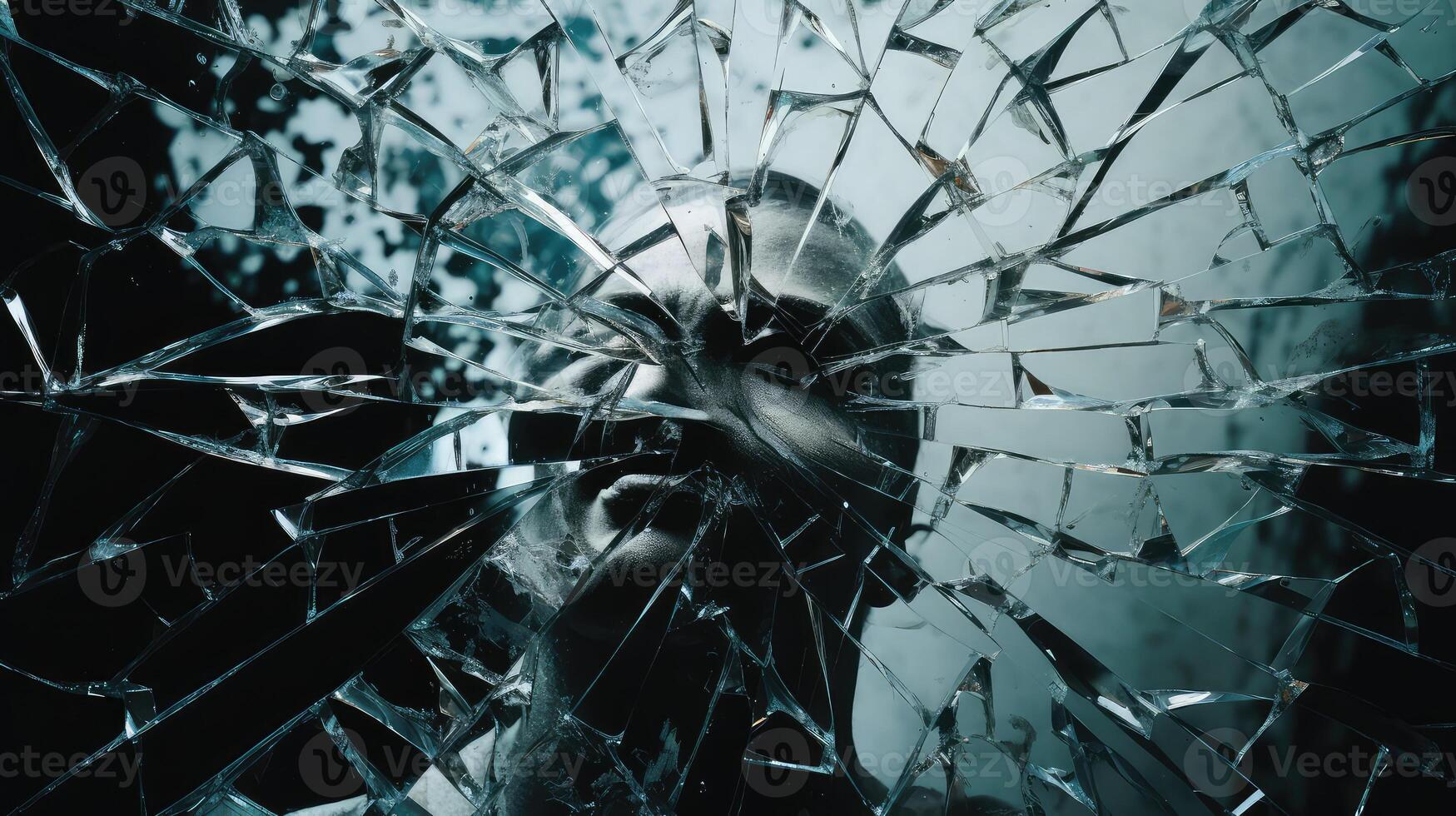reflection shattered glass photo