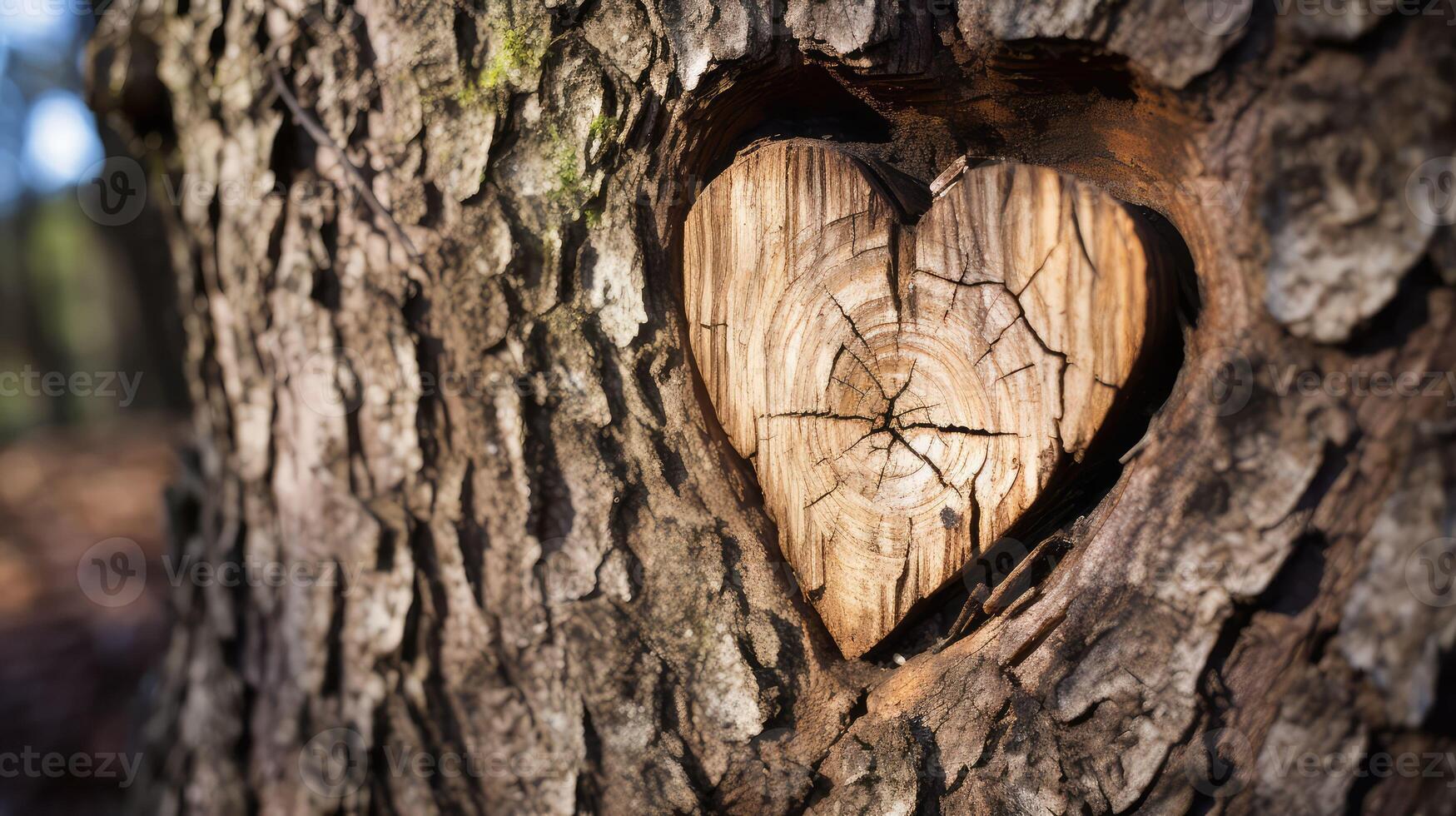 heweathered heart carved in tree photo