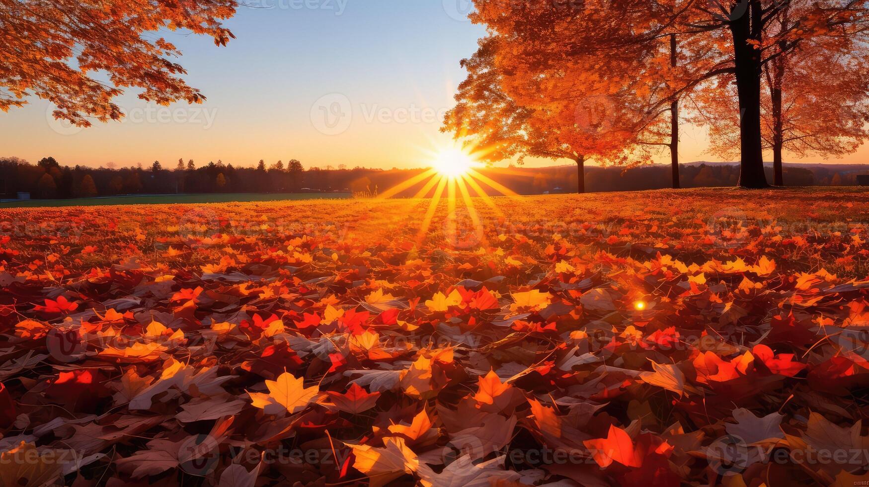 vibrant fall leaves sky photo