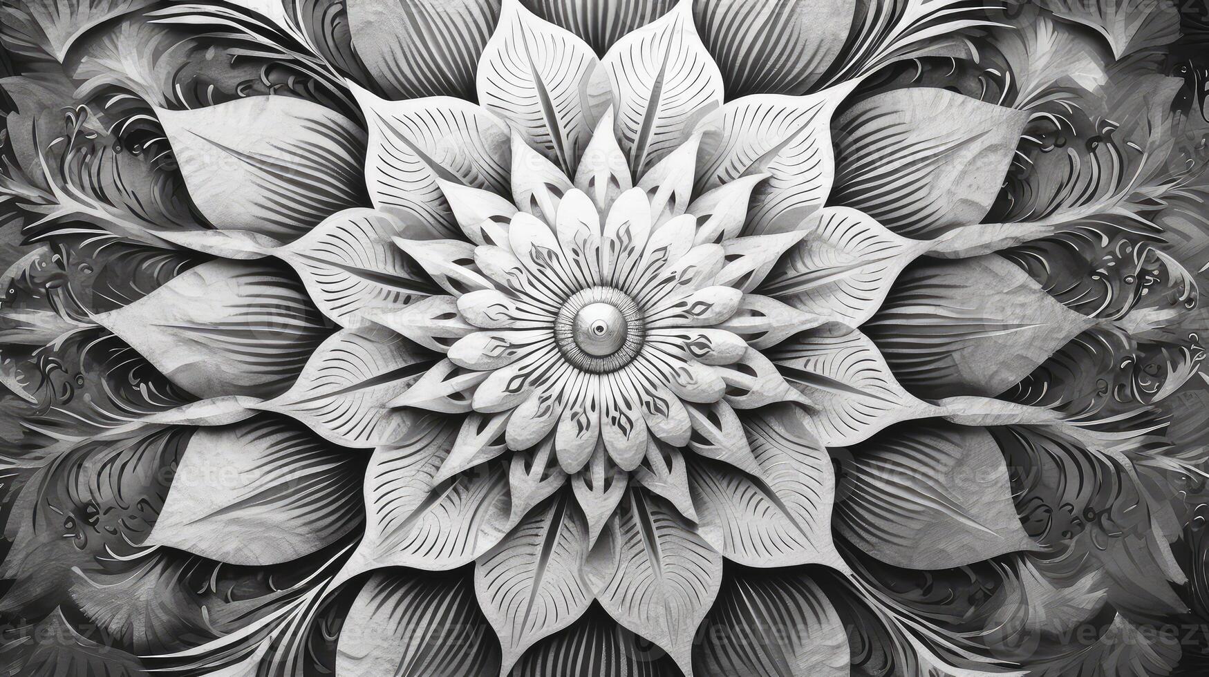 strokes mandala black white photo