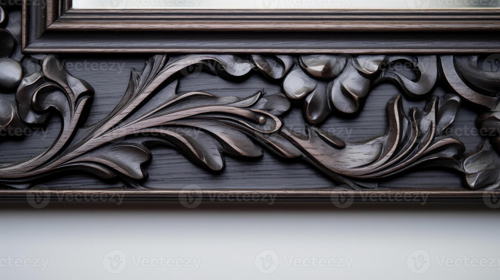 rich dark wood picture frame photo