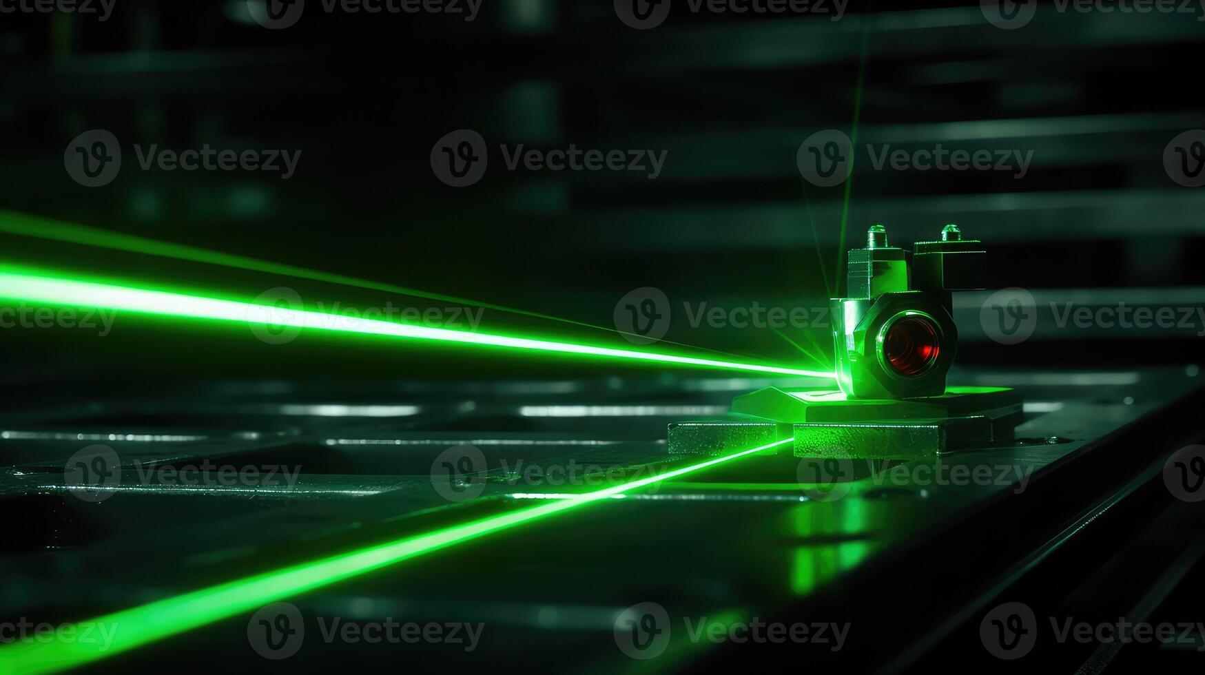 precision green laser beam photo