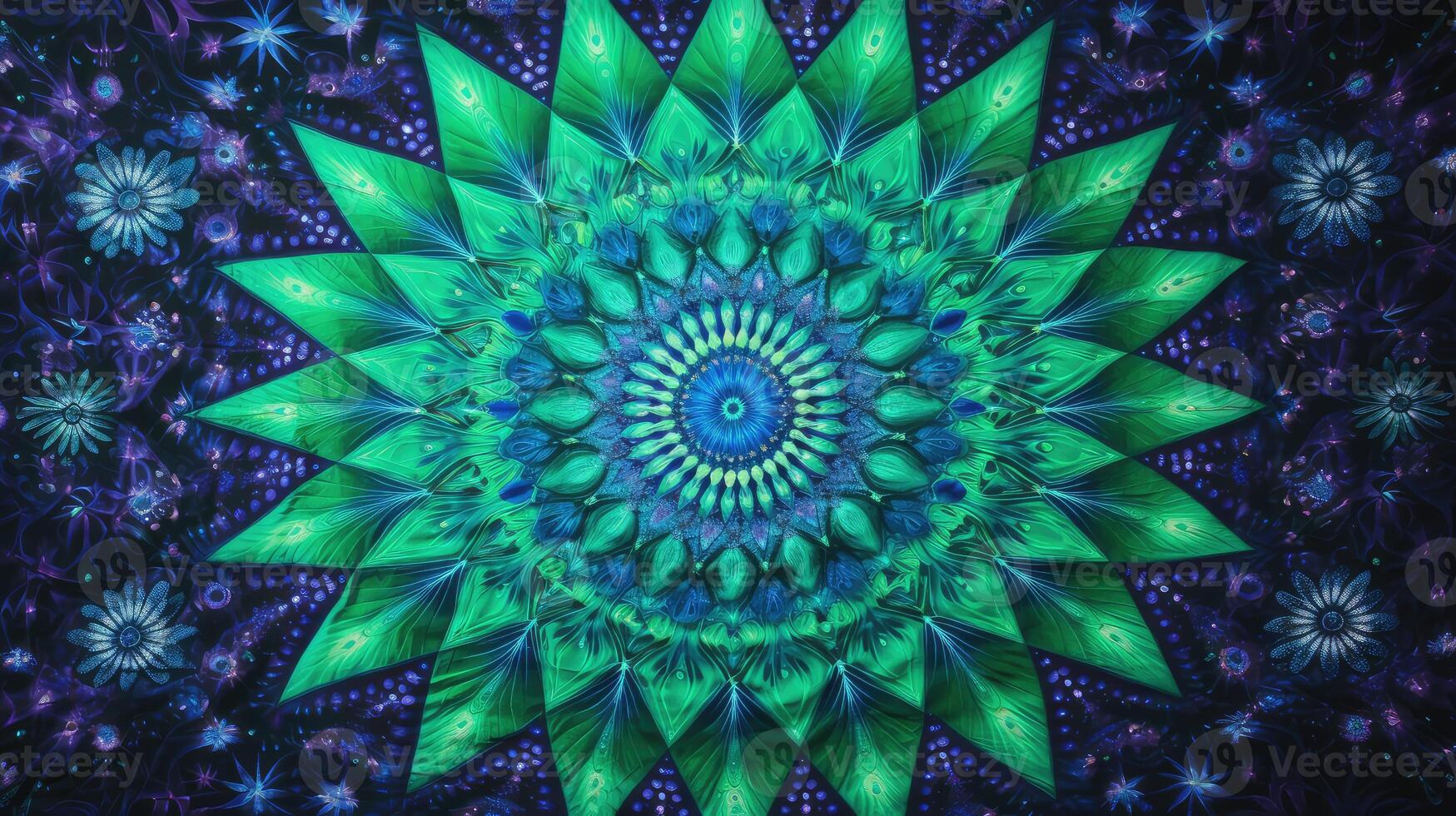 tapestry blue green starburst photo