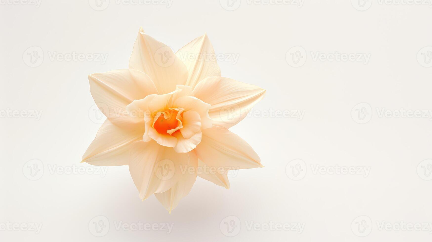 up daffodil isolated on white photo