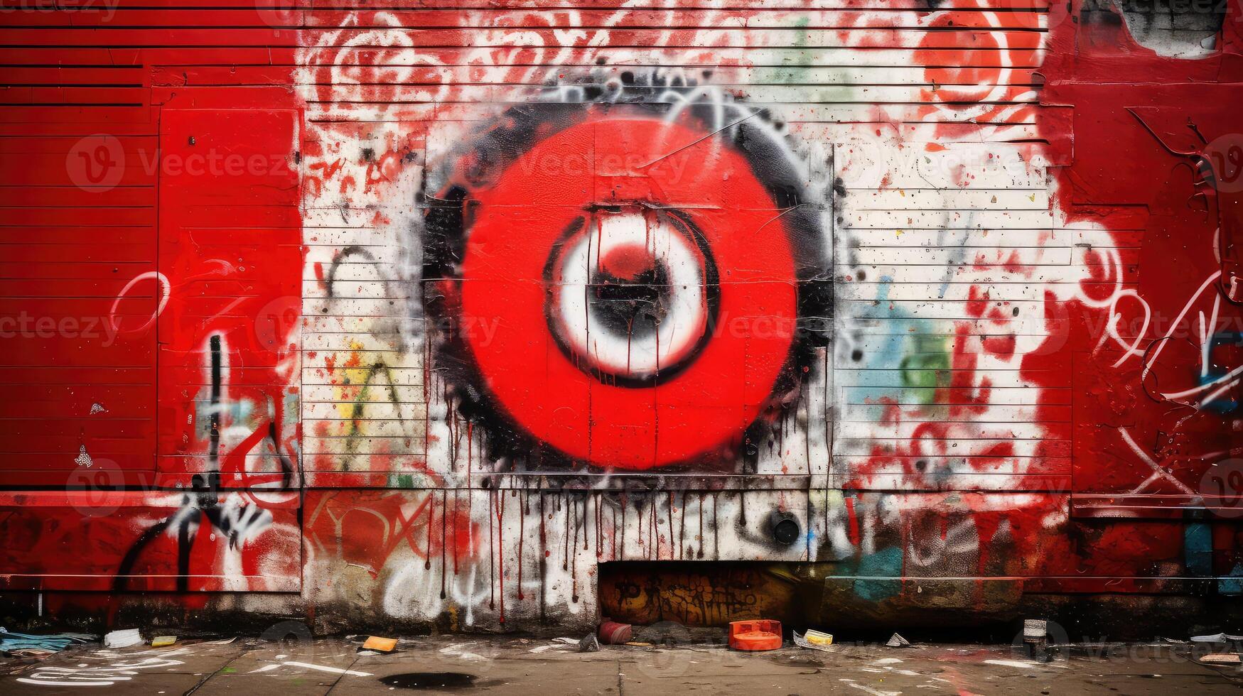 wall red target photo