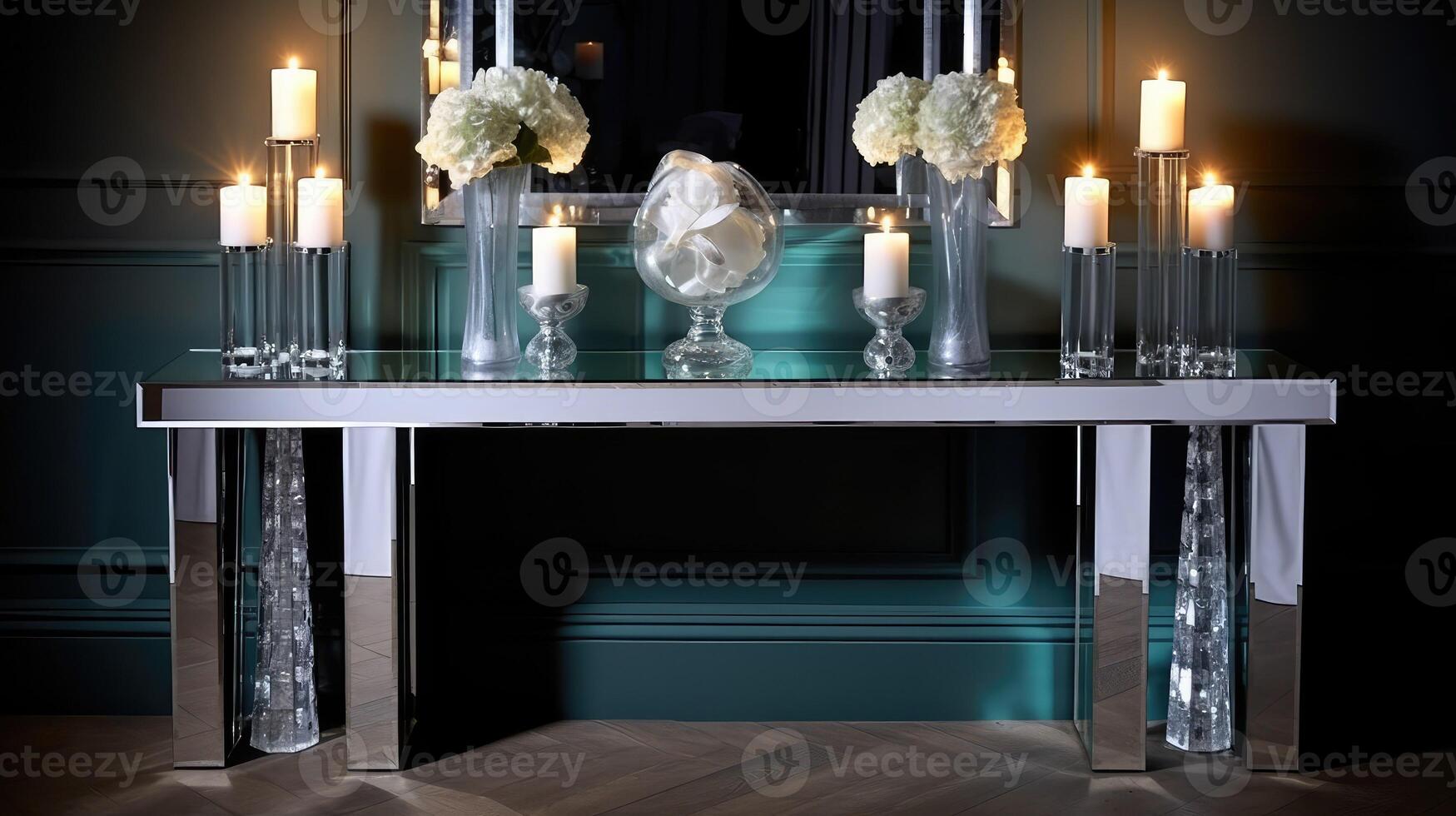 crystal console table photo