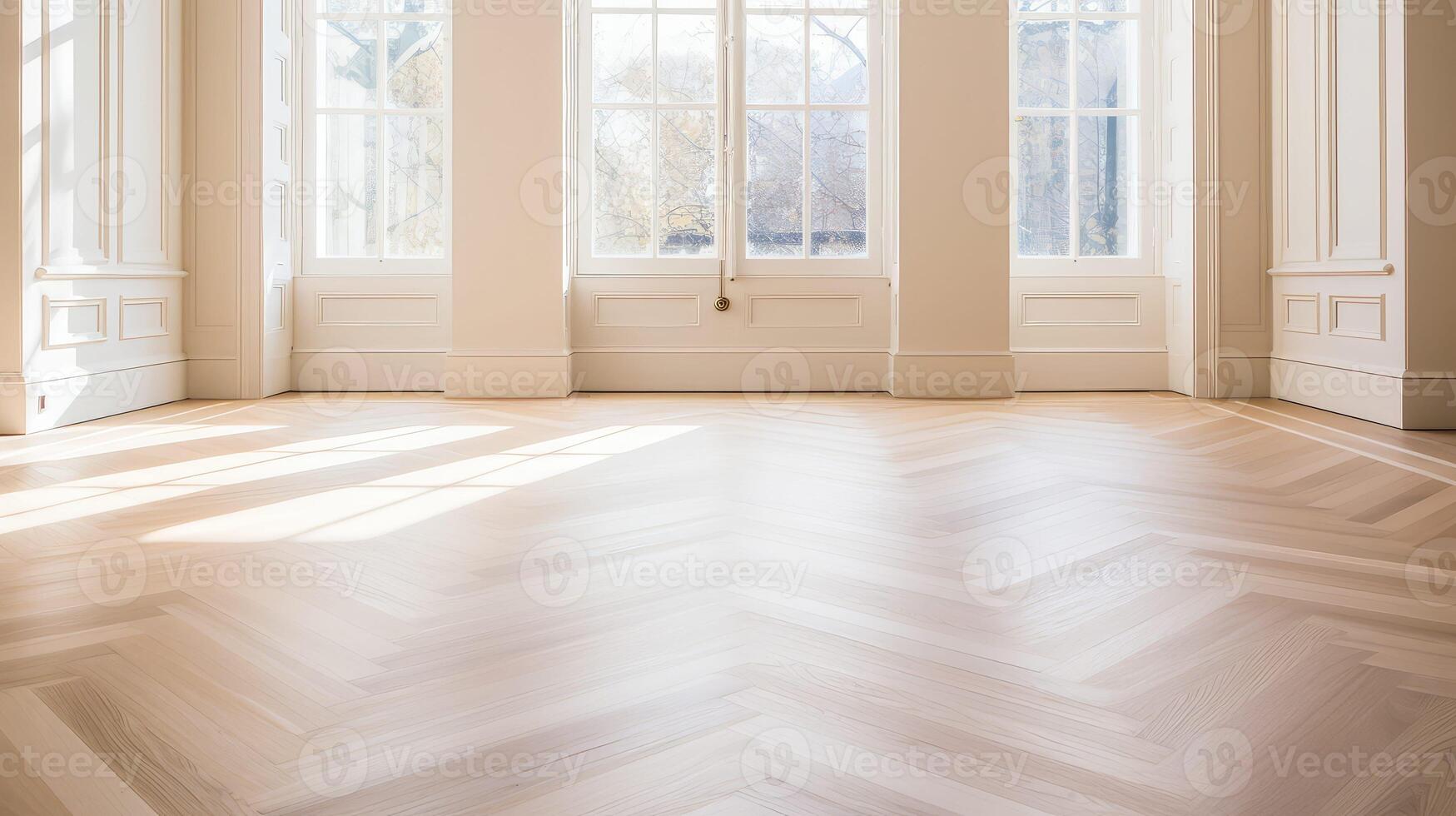 light herringbone wood floor photo