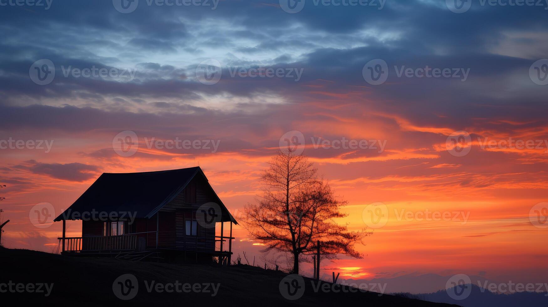 horizon house dusk photo