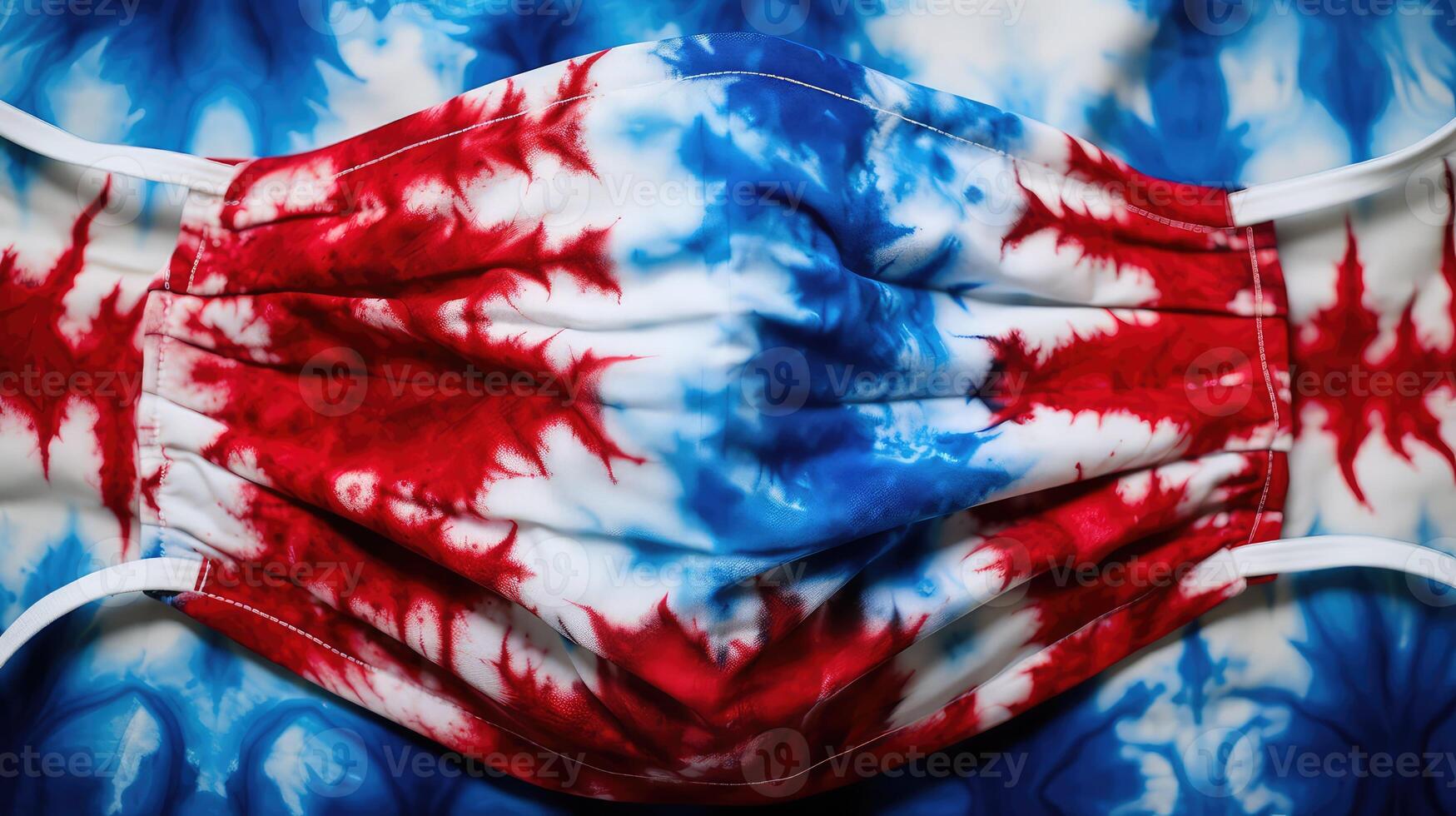 vibrant tie dye red white blue photo