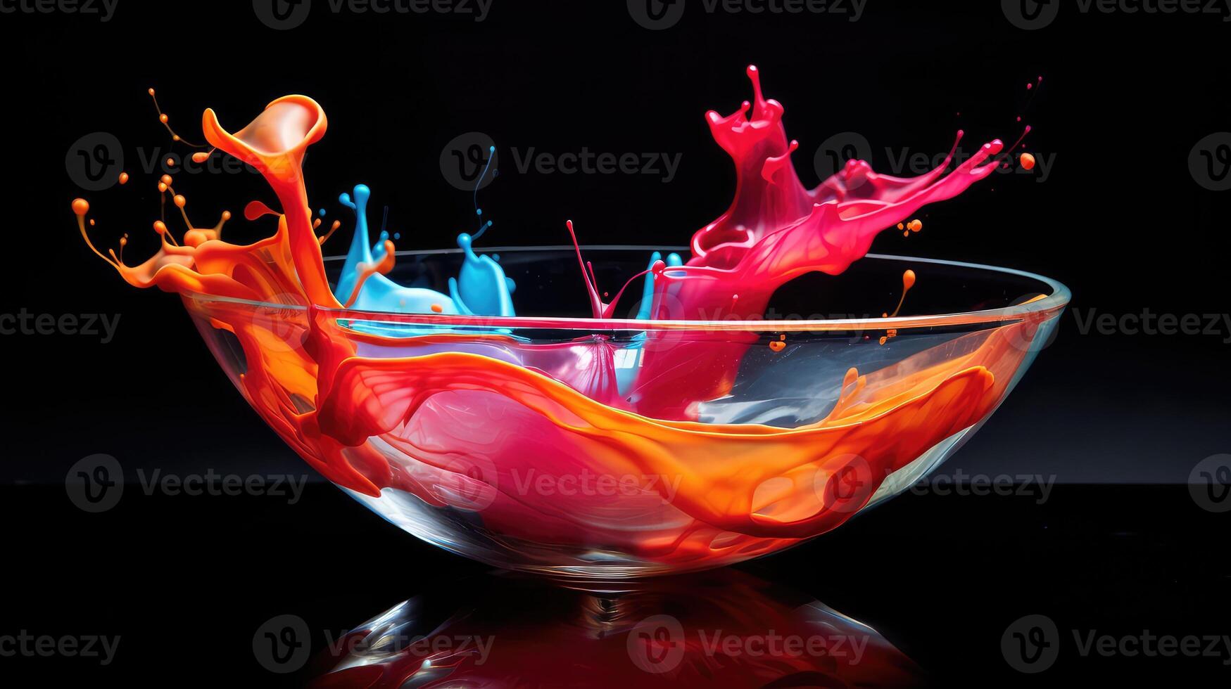 drop colorful ink in water photo