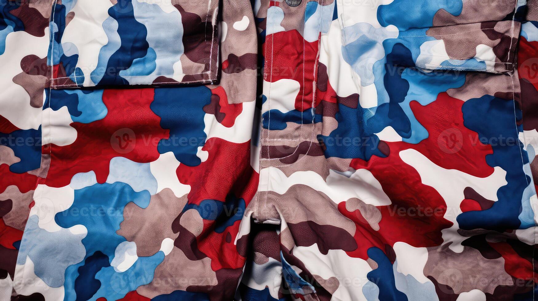 vibrant red white and blue camo photo