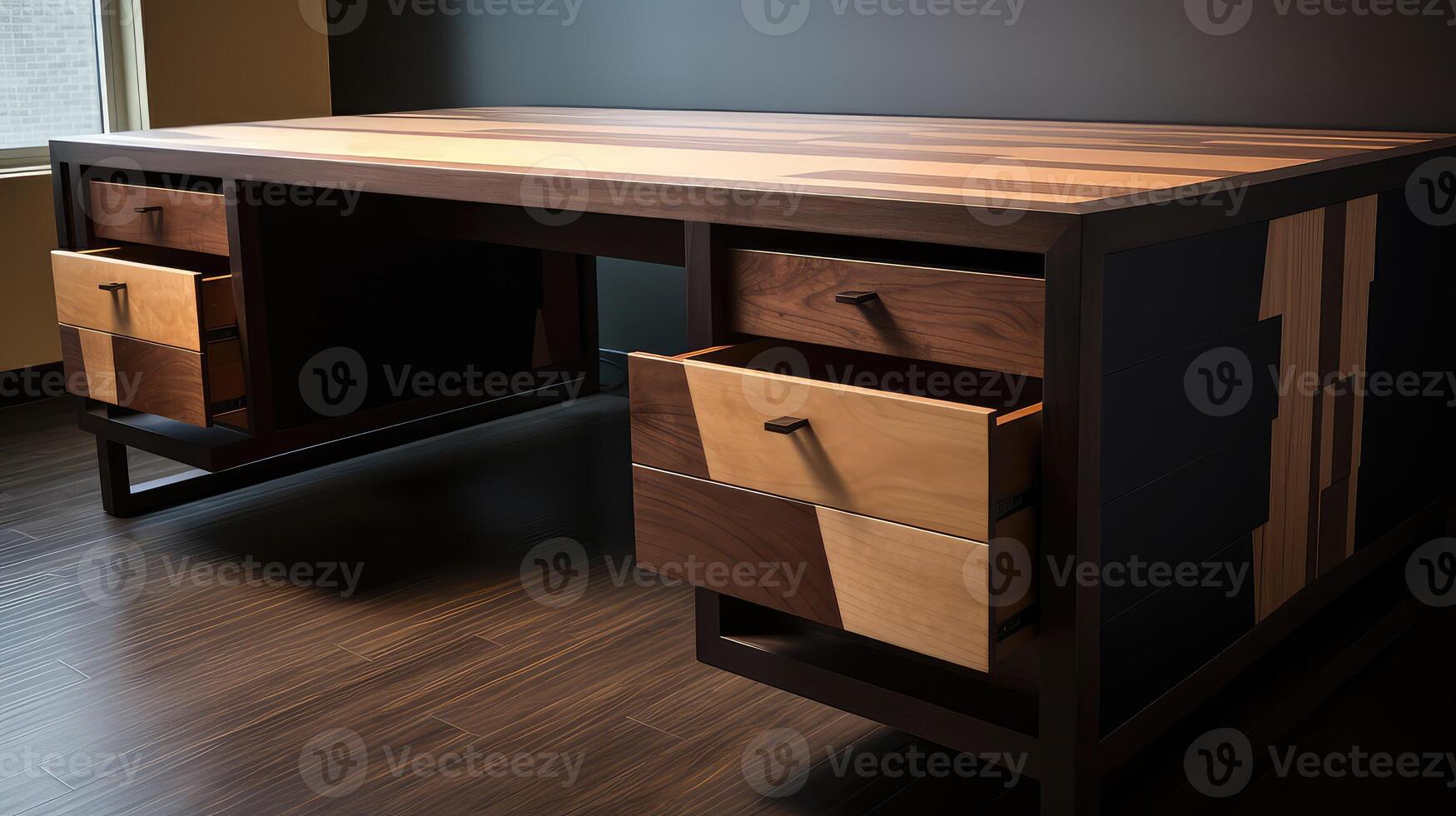 desk custom wood photo