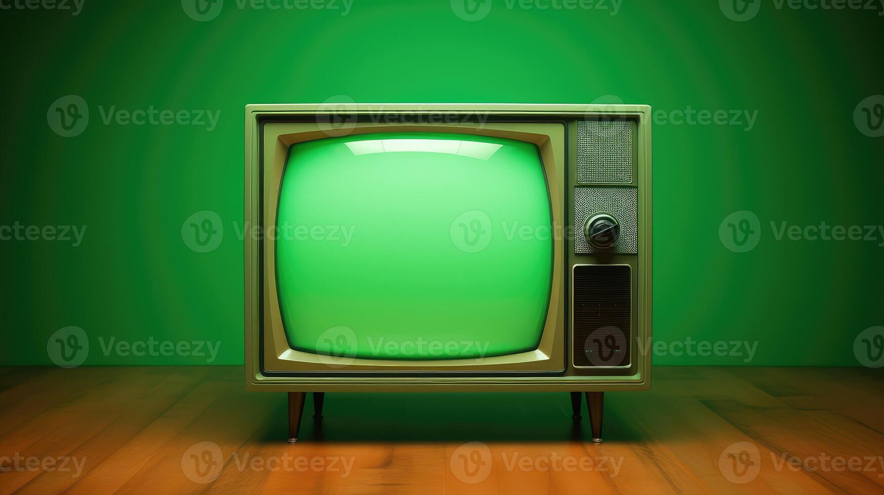 keying retro tv green screen photo