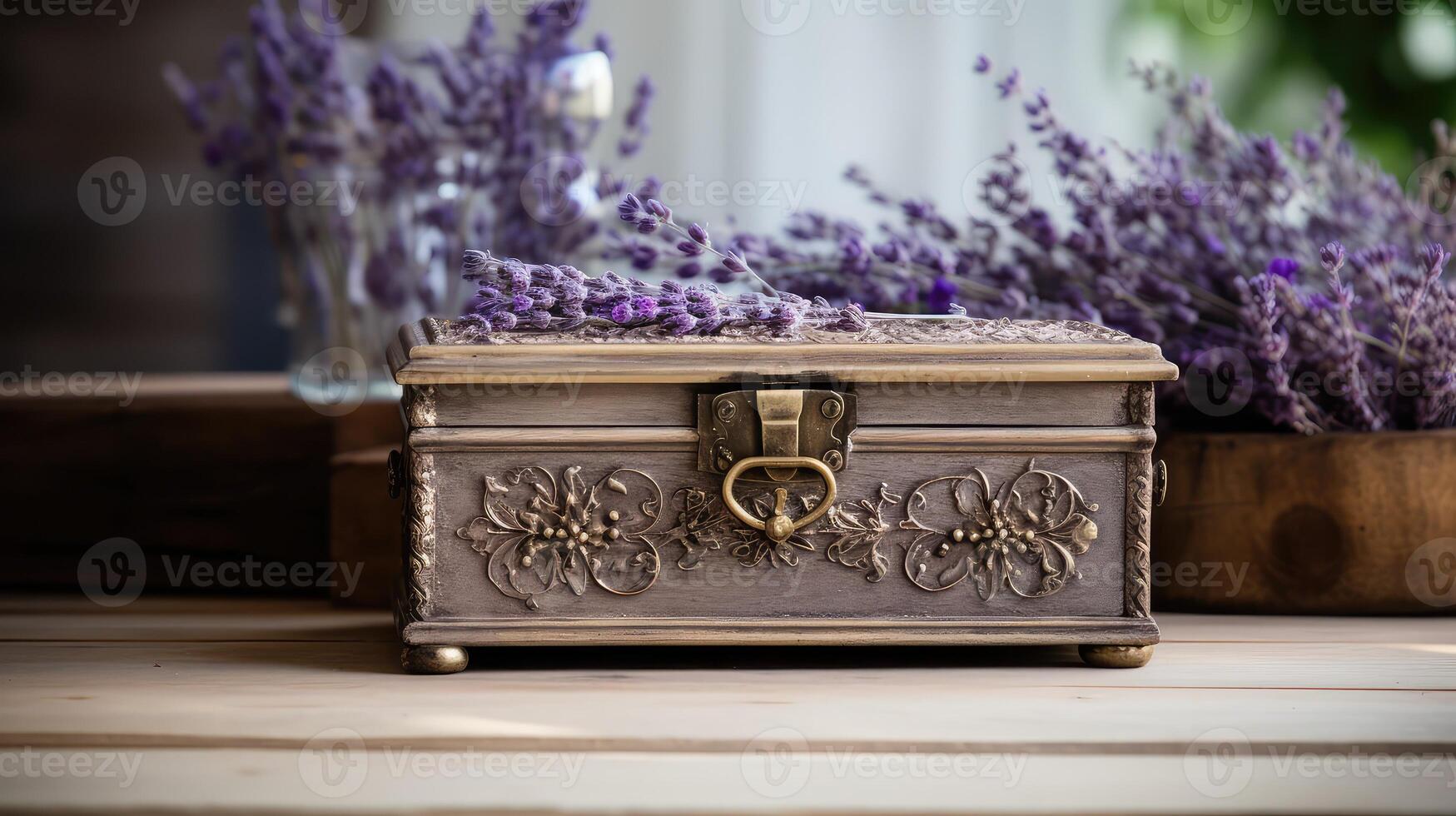 hinged wood box photo