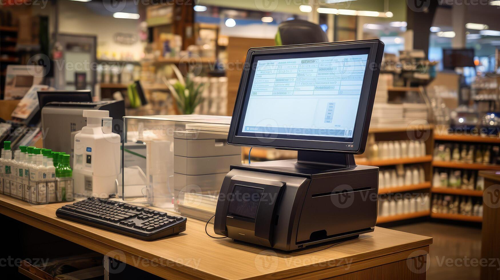 barcode front desk computer photo