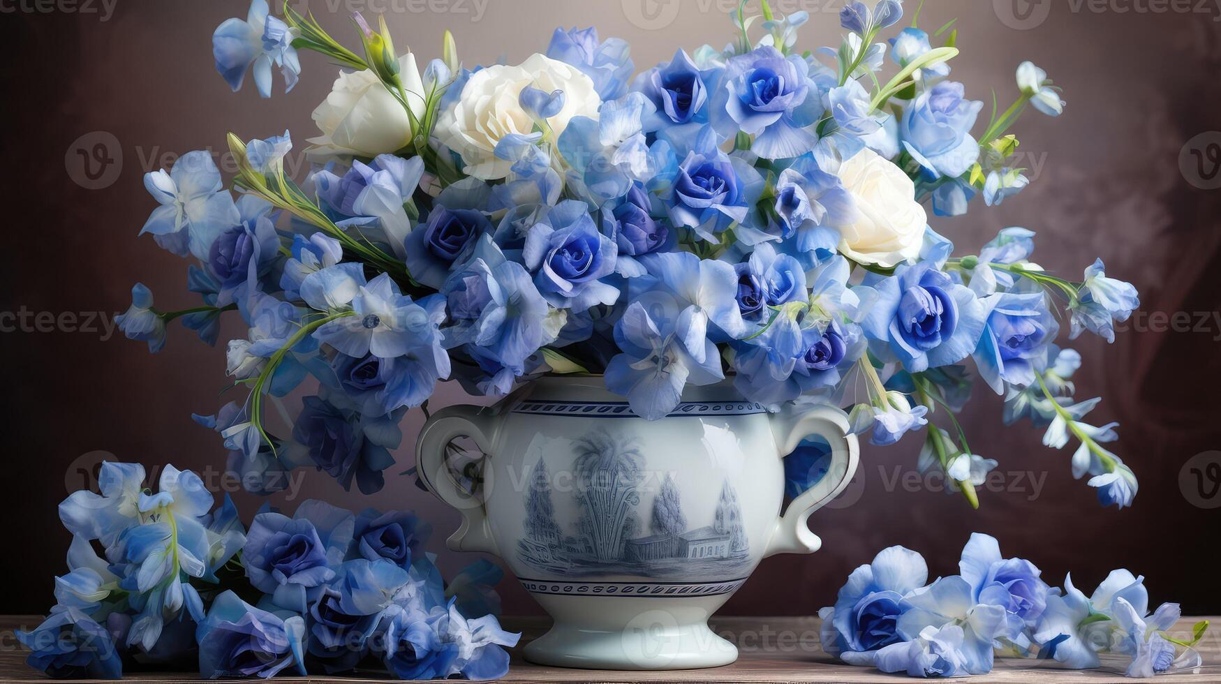 corns blue flower bouquet photo