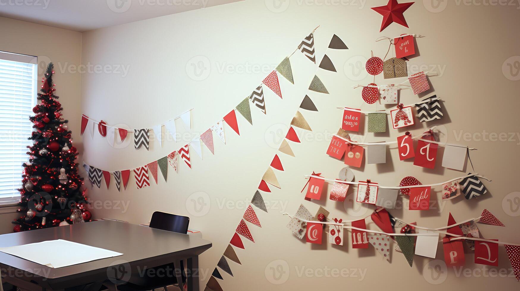 display christmas tree wall photo