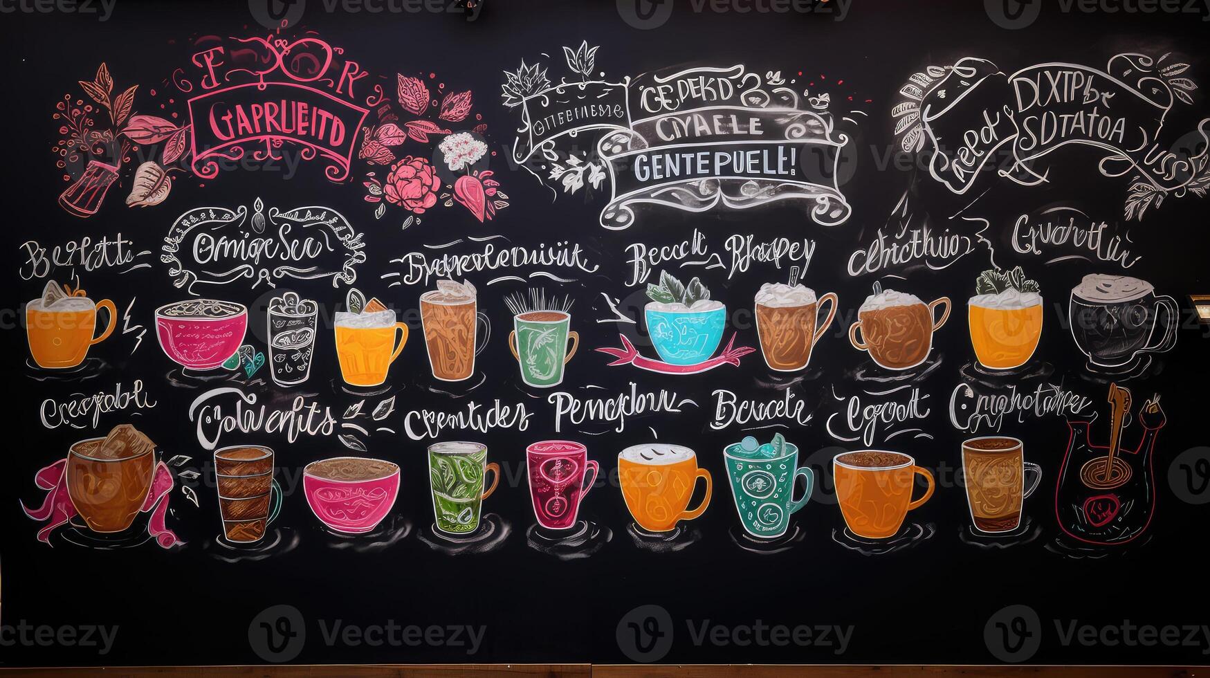colorful chalkboard beer sign photo