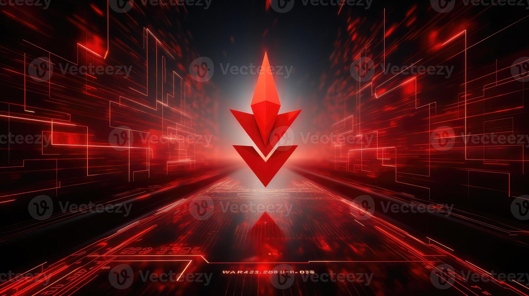 futuristic red arrow 3d photo