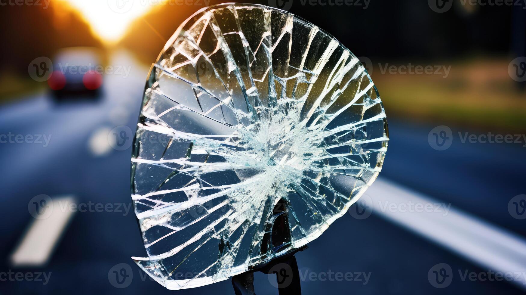 sign road broken glass photo