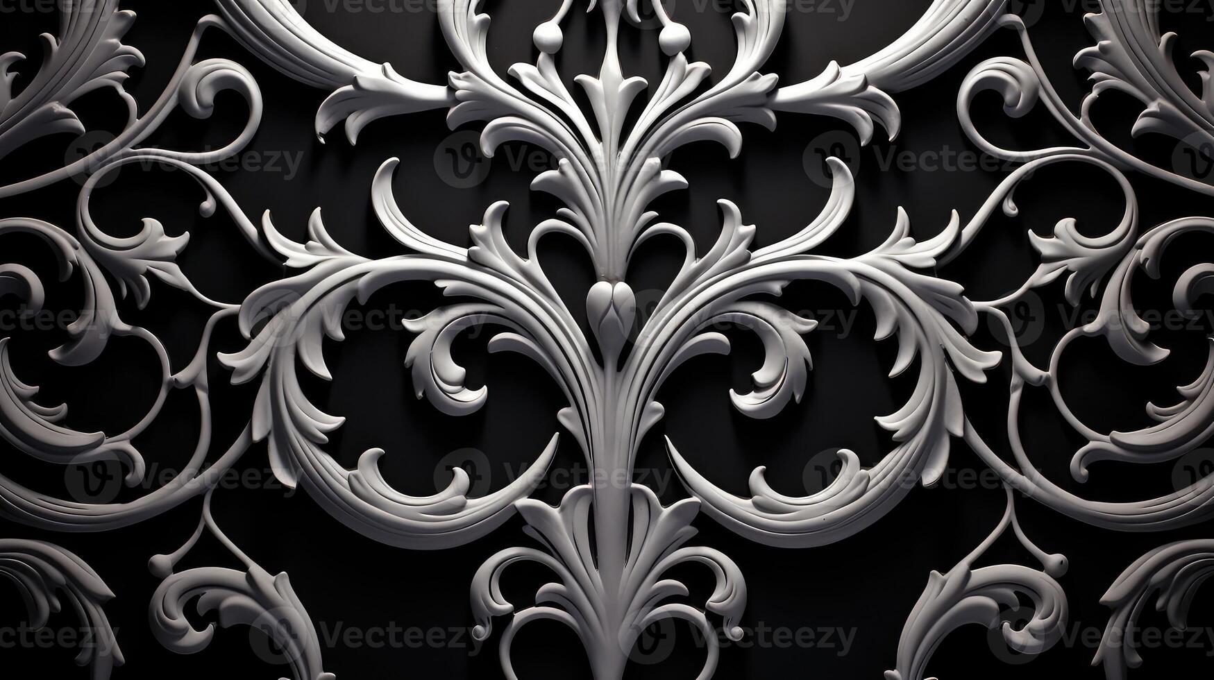 scrollwork black and white wallpaper photo