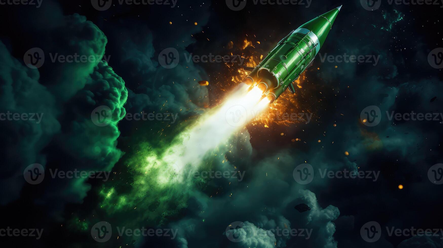 space green rocket photo