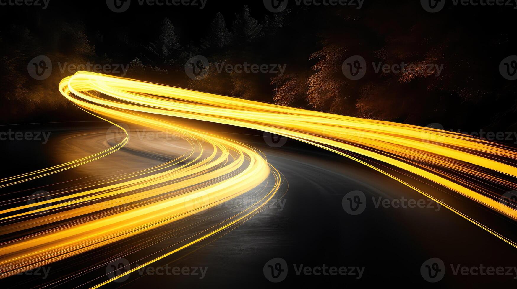 curve yellow lines road photo